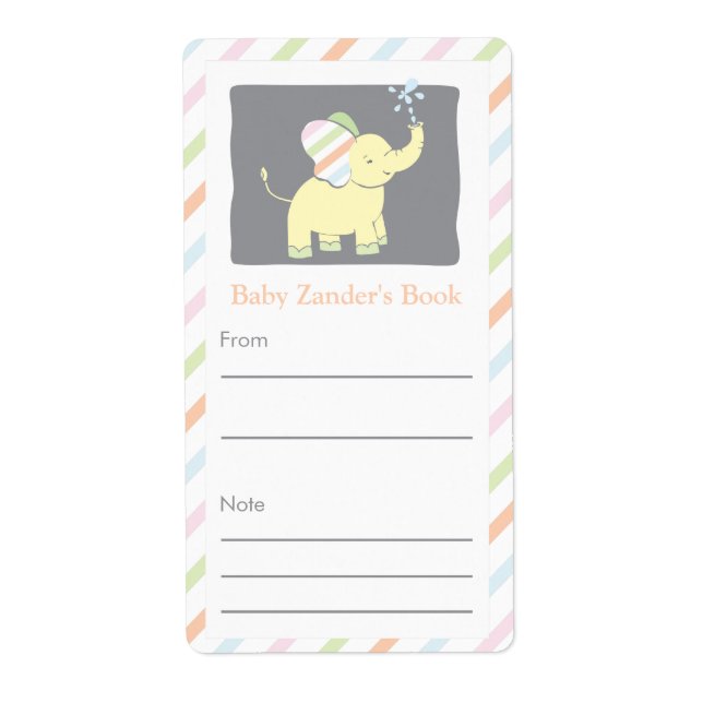 Étiquette Plaque d'éléphant neutre (Devant)