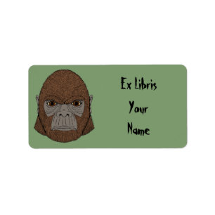 Étiquette Plaque d'enregistrement Bigfoot Portrait 1 (Ape-Li