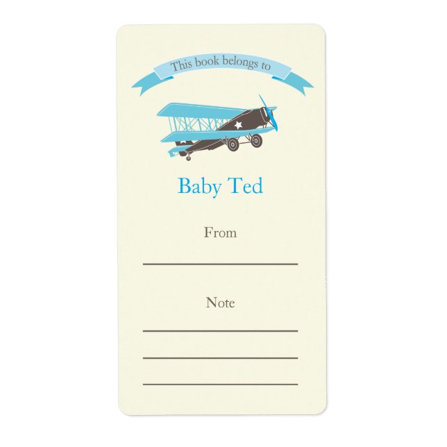 Étiquette Plaque d'enregistrement de plan bleu (Devant)