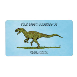 Étiquette Plaque d'enregistrement Jurassic Dinosaur Allosaur