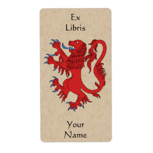 Étiquette Plaque d'enregistrement Lion Rampant Gules
