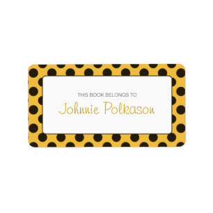 Étiquette Plaque d'enregistrement Polka Brown orange et fonc