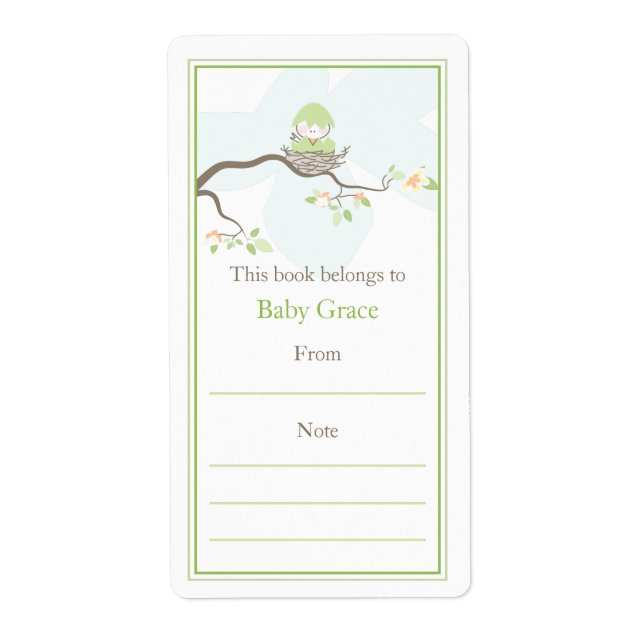 Étiquette Plaque d'enregistrement pour bébé oiseau (Devant)