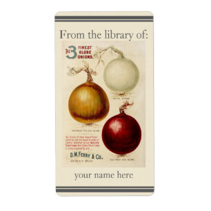 Étiquette Plaque d'illustration vintage du tableau d'oignons