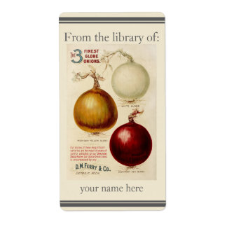 Étiquette Plaque d'illustration vintage du tableau d'oignons