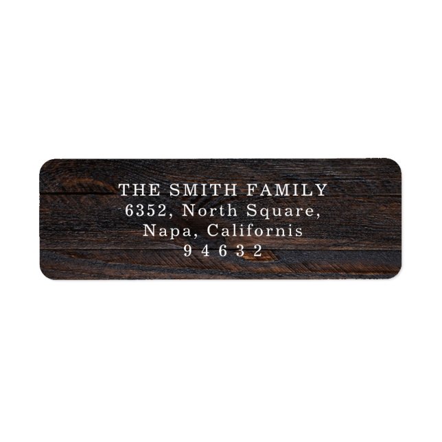 Étiquette Plaque en bois Imprimer Russe Adresse de retour Ét (Devant)