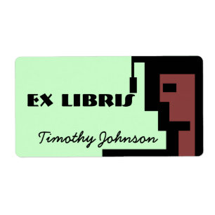 Étiquette Plaque Ex Libris Nom École Géométrique Diplômée