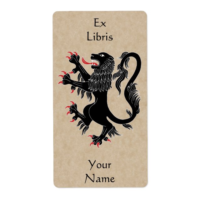 Étiquette Plaque Lion Rampant Sable (Devant)