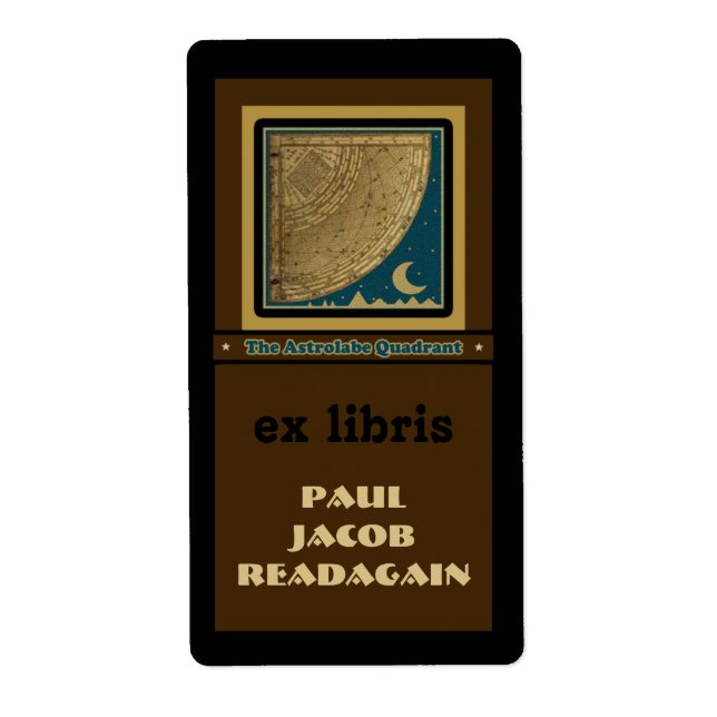 Étiquette Plaque-livre Astrolabe Quadrant (Devant)