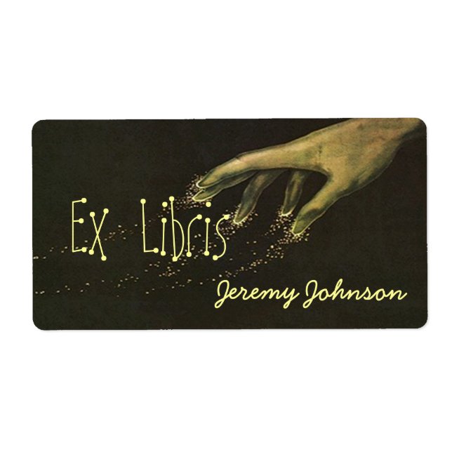 Étiquette Plaque Magie Magicien Ex Libris Nom du livre Étiqu (Devant)