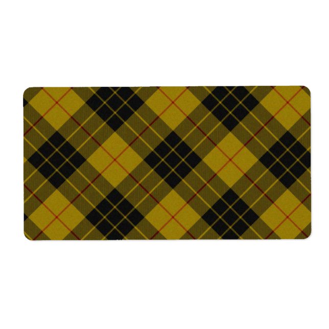 Étiquette Plaque noire jaune tartan MacLeod (Devant)