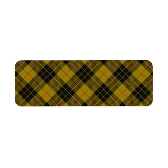 Étiquette Plaque noire jaune tartan MacLeod (Devant)