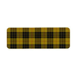 Étiquette Plaque noire jaune tartan MacLeod