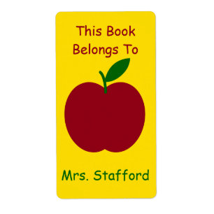 Étiquette Plaques de livres personnalisées Apple de l'enseig