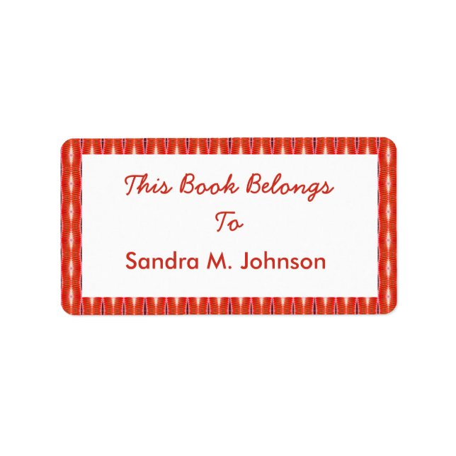 Étiquette plaques motifs rouges (Devant)