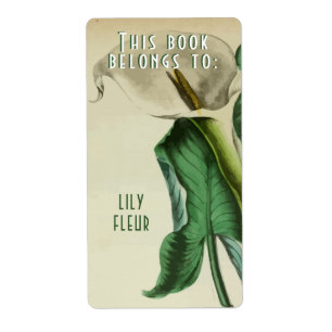 Étiquette Plaques Vintage Floral Ce livre appartient à