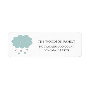Étiquette Pluie nuageuse gouttes de Baby shower Adresse de r