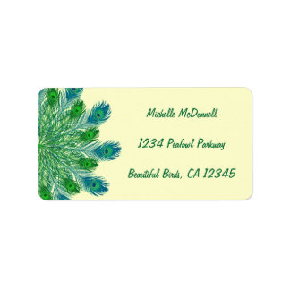 Étiquette Plumes de paon chic branchées