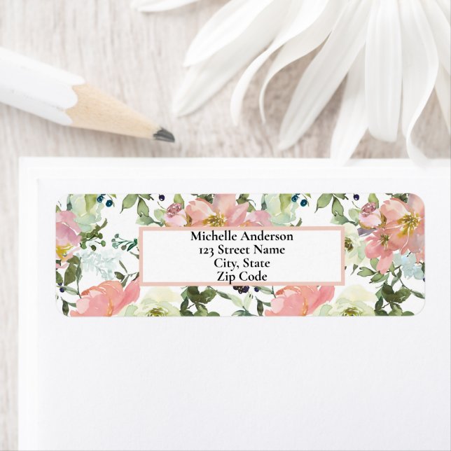 Étiquette Plutôt rose Floral Personnalisé (En situation)