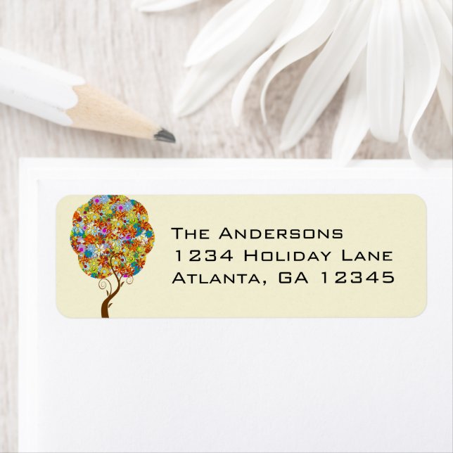 Étiquette Poche de forêt enchantée Arbre à conte de fées flo (En situation)