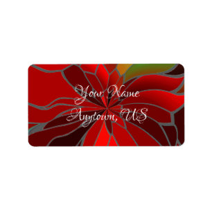 Étiquette Poinsettia Abstraite
