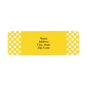 Étiquette Pointe Polka blanche et jaune