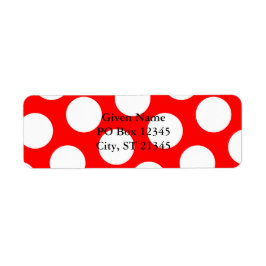Étiquette Pointe Polka rouge et blanc