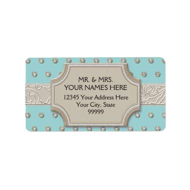 Étiquette Pointes de bijoux Art Déco Champagne Frame Argent (Devant)