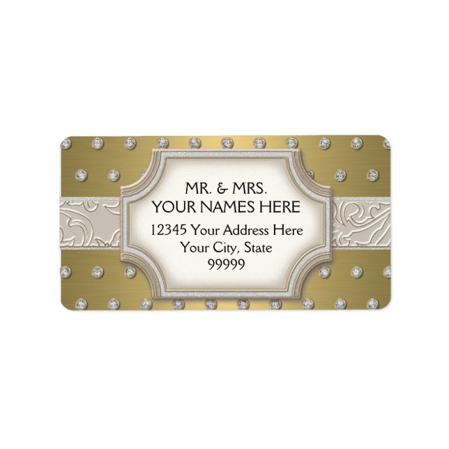 Étiquette Pointes de bijoux Art Déco Champagne Frame Argent (Devant)