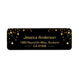 Étiquette Points Confetti Noir Moderne