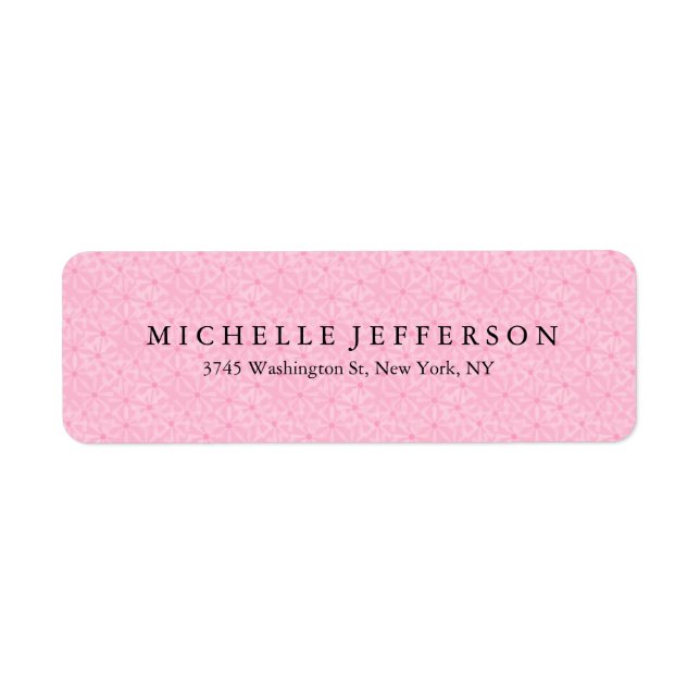 Étiquette Points Roses Élégants Et Modernes (Devant)