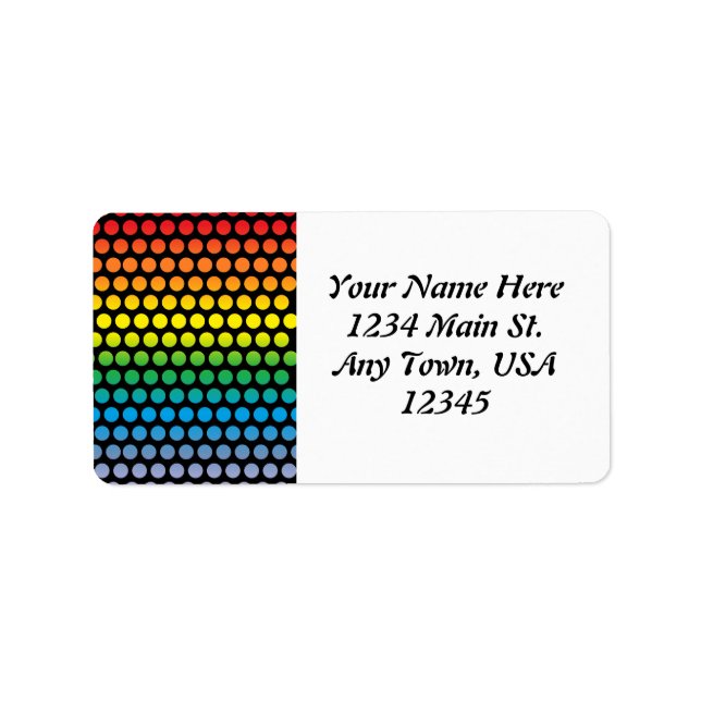 Étiquette Pois arc-en-ciel noir (Devant)
