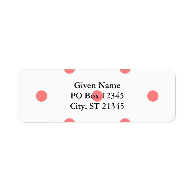 Étiquette Pois roses sur blanc (Devant)