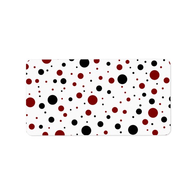 Étiquette pois rouge et noir (Devant)