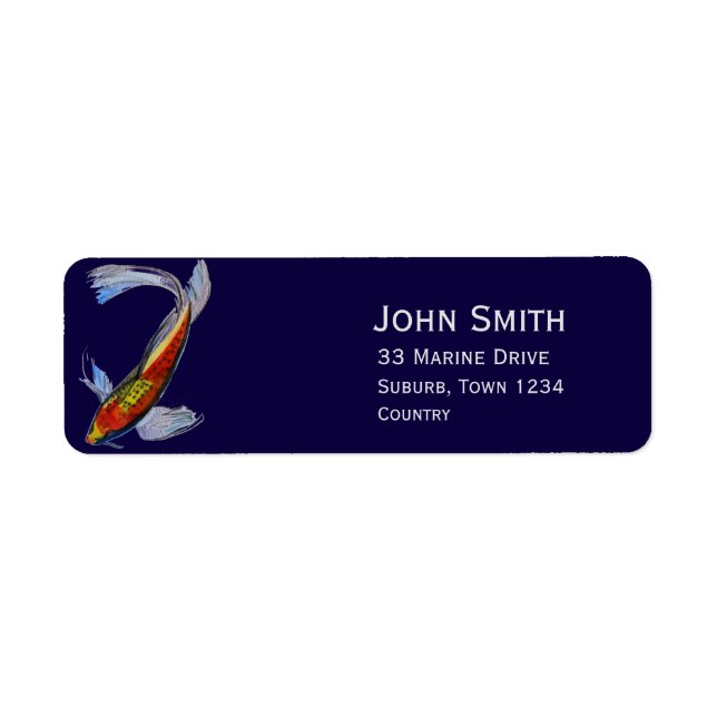 Étiquette Poisson d'art original japonais Koi (Devant)