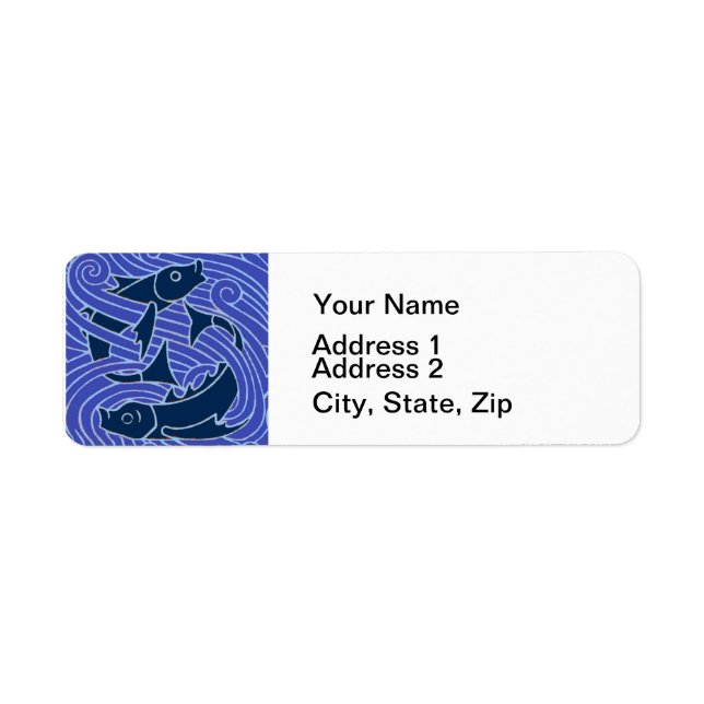 Étiquette Poisson Gras Baignade Océan Bleu Pêche (Devant)