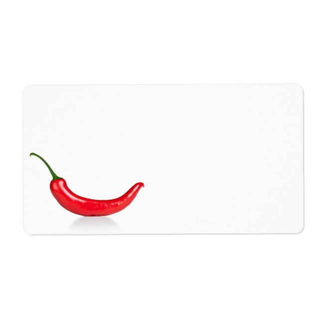 Étiquette Poivre Chaud Rouge Isolé Sur Un Arrière - plan Bla (Devant)