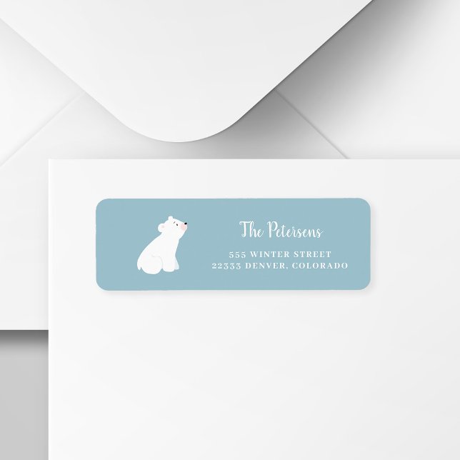 Étiquette Polar ours bleu poussiéreux famille de vacances d' (Créateur téléchargé)