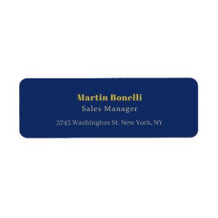 Étiquette Police de caractères Serif Or et Bleu Professionne