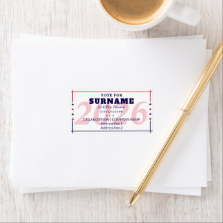 Étiquette Political Election Custom Campaign Candidate Name