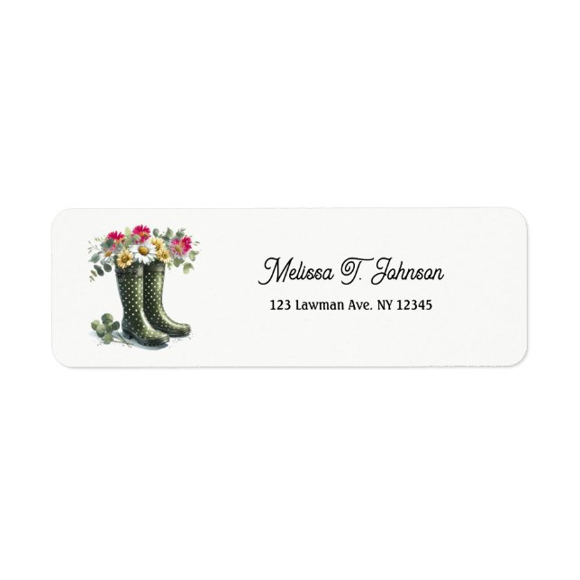 Étiquette Polka Dot Rainbottes et marguerites (Devant)