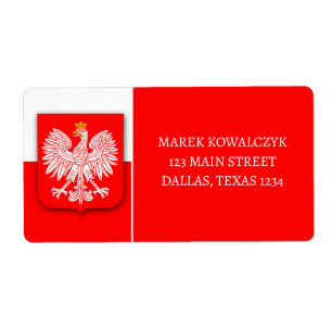 Étiquette Pologne Drapeau Soccer patriotique Polska Adresse