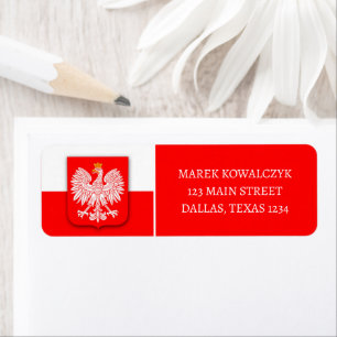 Étiquette Pologne Drapeau Soccer patriotique Polska Adresse 