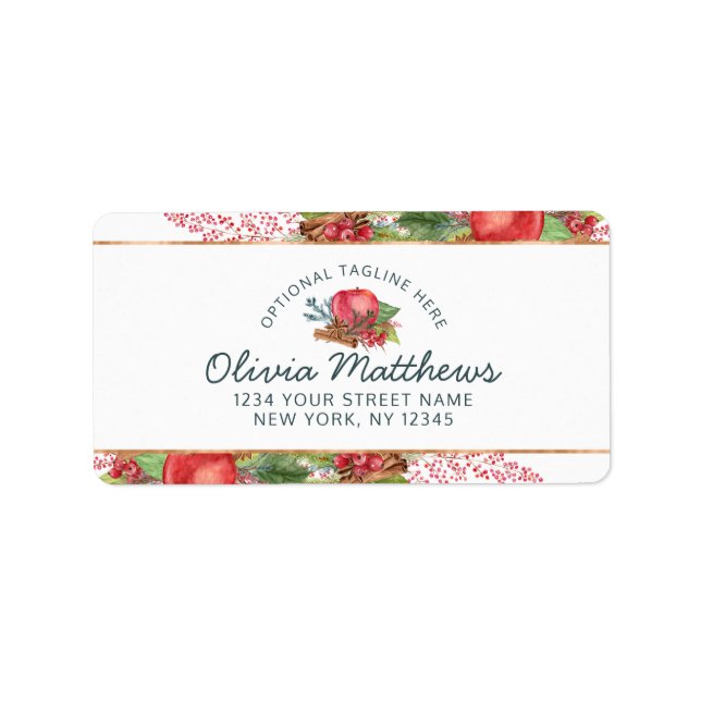 Étiquette Pomme cannelle automne ou hiver vacances boutique  (Devant)