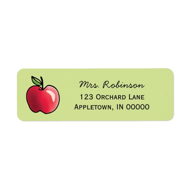 Étiquette Pomme rouge personnalisée (Devant)