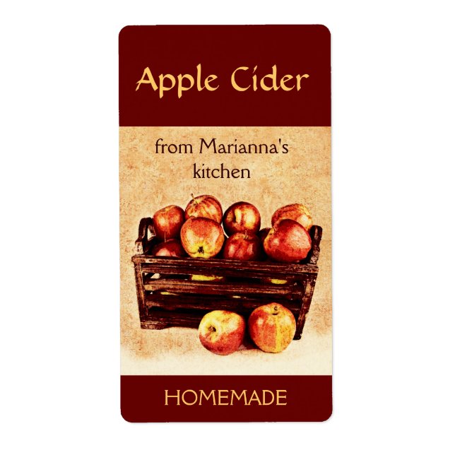Étiquette Pommes rouges fraîches dans un cidre de pomme pani (Devant)
