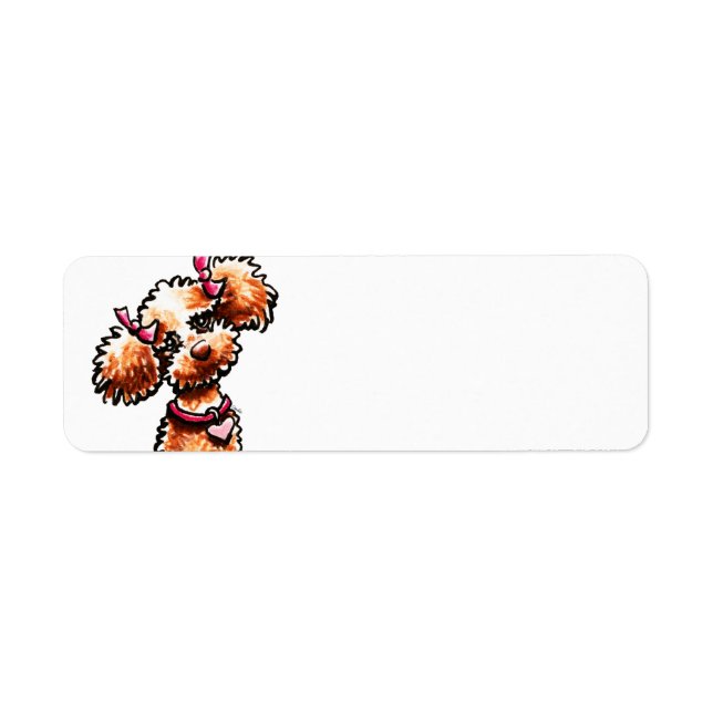 Étiquette Poodle d'abricot de fille Hors-laisse Art™ (Devant)