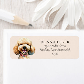 Étiquette Poodle Dog Adresse personnalisée