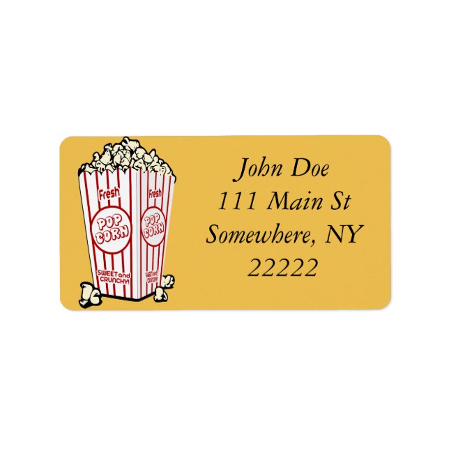 Étiquette Popcorn frais (Devant)