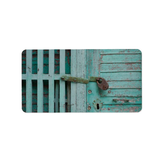 Étiquette Porte Turquouise patinée (Devant)